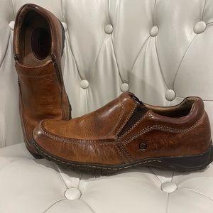 Men’a BORN loafer shoes brown leather 11 / 45 slip on casual or work  M/W